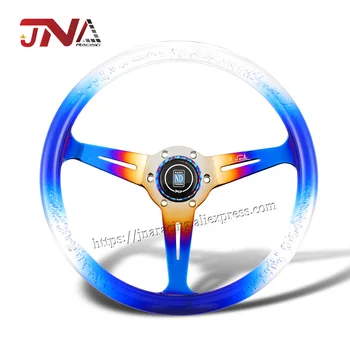 

New JAN Style Blue Burnt Steering Burnt Blue Steering Wheel Steel 14 Inch