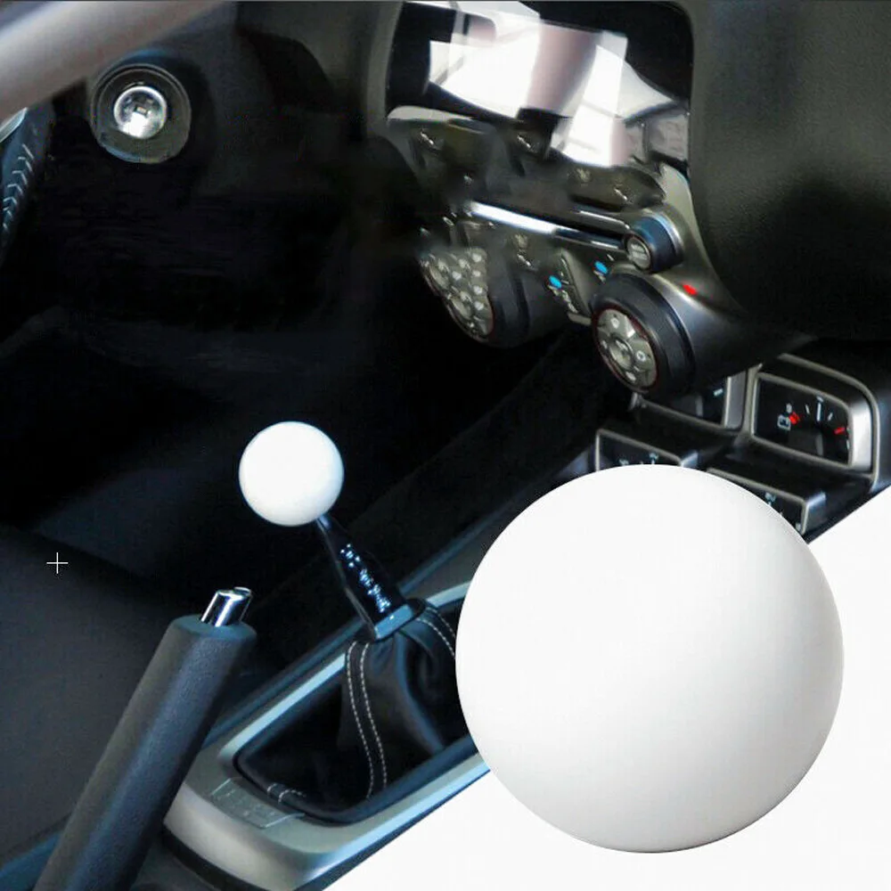 Белая ручка переключения передач круглый шар с адаптером рычаг для Honda Mitsubishi Mazda