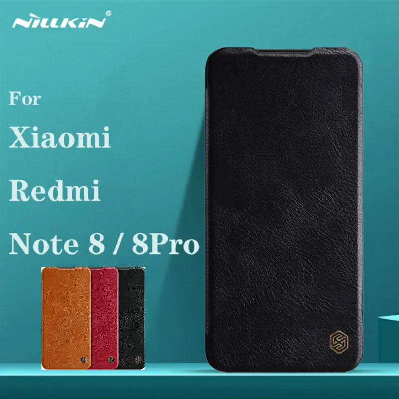 Чехол для Redmi Note 8 Pro 8 T, винтажный Чехол NILLKIN Qin из искусственной кожи, чехол для Redmi Note 8 с откидной крышкой, отделениями для карт, чехол для Redmi Note 8 Pro, чехол s