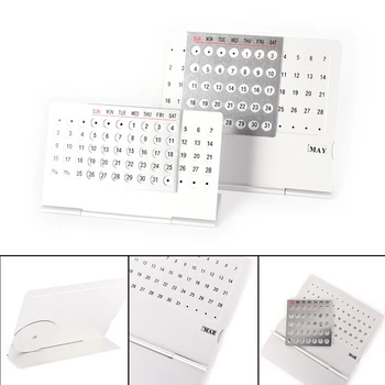 

English Calendars Creative Mini Ultra-thin Metal Desktop Calendar Super Perpetual Unique 100 Years