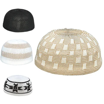 

Men Muslim Cap Islamic Prayer Hat Knitting Head Wear Hats New 2020