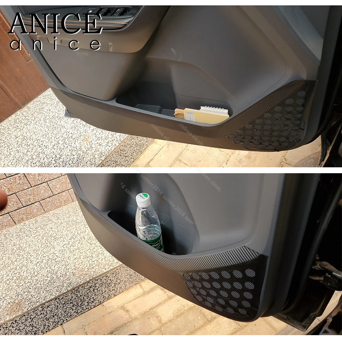 4 шт. углеродное волокно цветной двери автомобиля анти-kick пленка крышка для Ford Ranger аксессуары