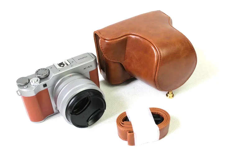 Полный корпус Точная посадка из искусственной кожи чехол для Fujifilm Fuji X-A7 XA7 X-A5 X-A20 xa5 xa20 15-45 мм крышка объектива с плечевым ремнем