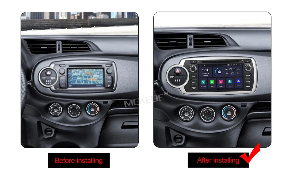MEKEDE 4G ram 32G rom Android 9,0 автомобильное аудио-радио кассета для Toyota Yaris 2012- с gps Навигатор Радио ipod