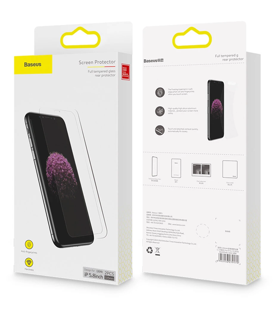 Baseus 0.15mm Ultra Thin Tempered Glass Screen Protector For iPhone 11 Pro 2019 iPhone 11 Pro Max
