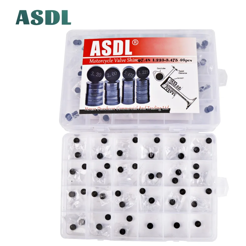 

93 Pcs Motorcycle Engine Parts Adjustable Valve Pad Shims 7.48mm Complete Valve Shim Kit Cams 1.20mm-3.50mm 1.225mm-3.475mm