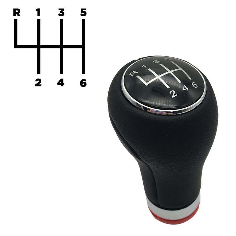 6 speed 5 6 Скорость ручка переключения рулевого механизма автомобиля ручной рычаг ручка переключения передач для Volkswagen VW Golf 3 4 5 Passat Caddy Audi A3 A4 A5 A6 Skoda OCTAVIA III 12 мм - Название цвета: 6 speed