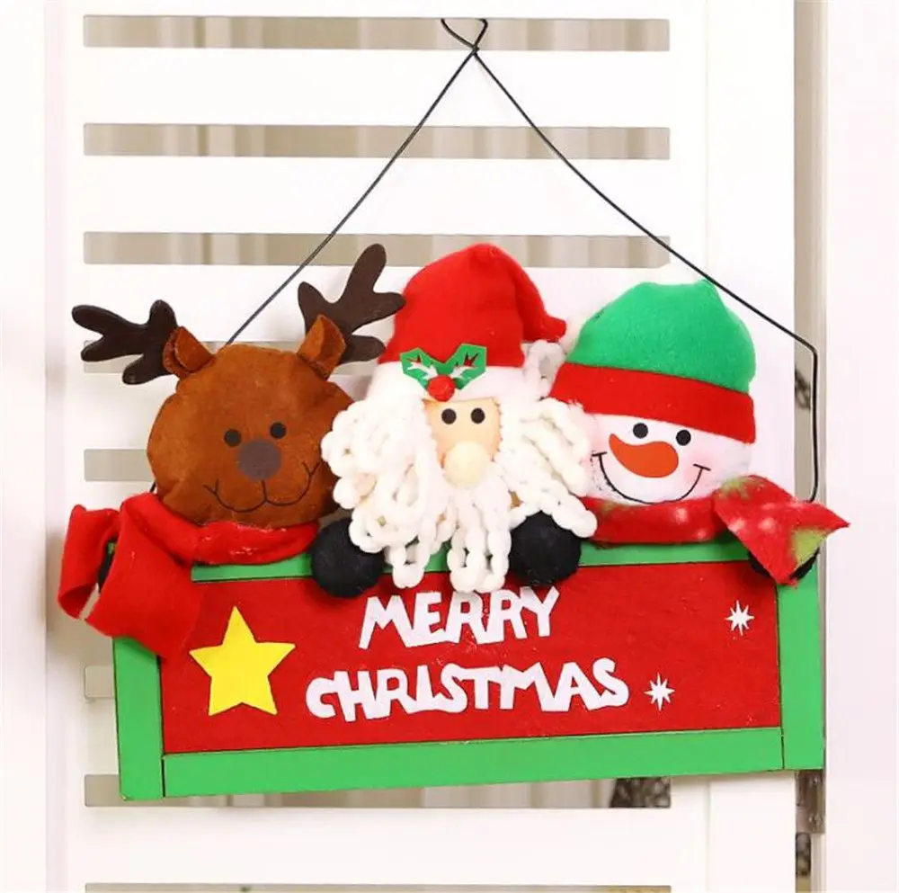 Новогоднее украшение Поролоновый Снеговик Олень Санта Клаус Merry придверный, с рождественскими мотивами окна Рождественское украшение Chrimas кулон