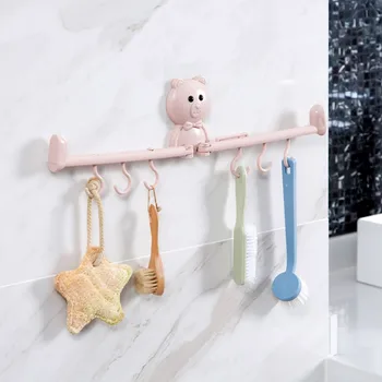

1pc Kitchen Basin Rack Toilet Wall Hanging Panda Rack Washbasin Rack Multi-function Traceless Towel Rack