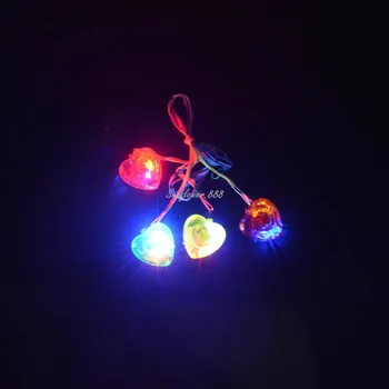 

LIGHT UP FLASHING LOVE HEART LED NECKLACES CHILDREN TOY Party wedding birthday Halloween Christmas Xmas