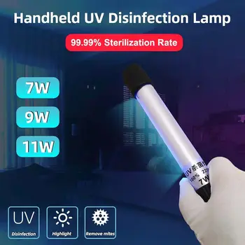 

7W 9W 11W LED UV Disinfection Lamp Sterilization Portable UVC Tube Light UV Bactericidal Germicidal Lantern Mites Clean Torch