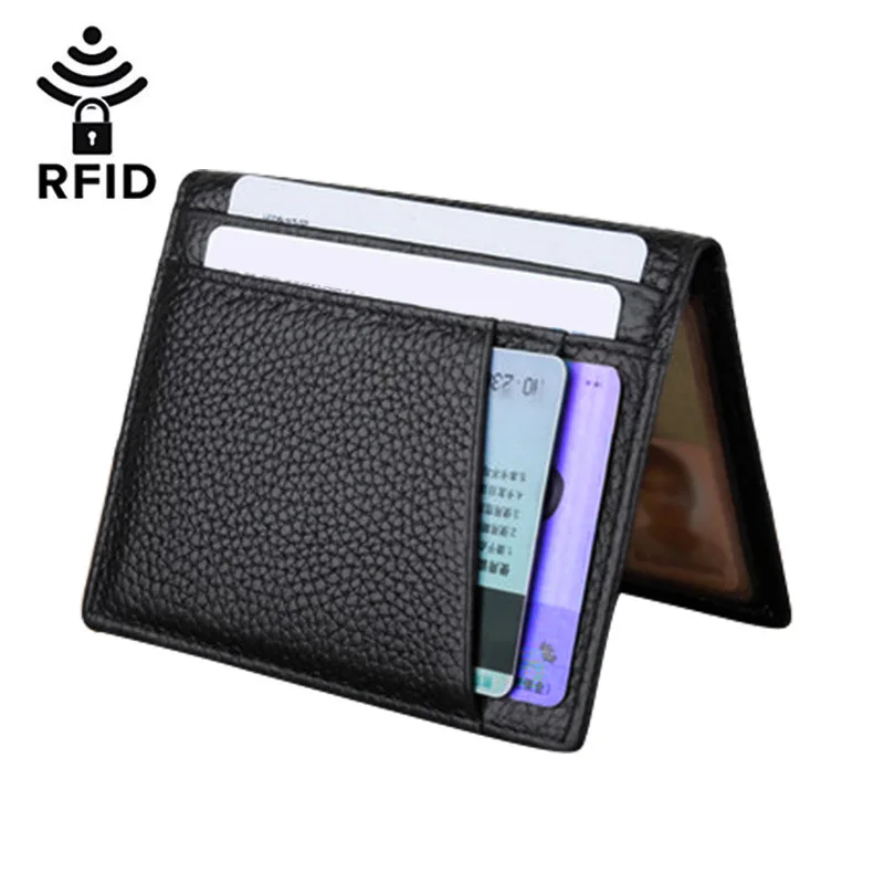 

Full-grain Leather RFID Ultra-Thin Antimagnetic Wallet Card Bit More Genuine Leather Certificate Card Sleeve Driving License Lea