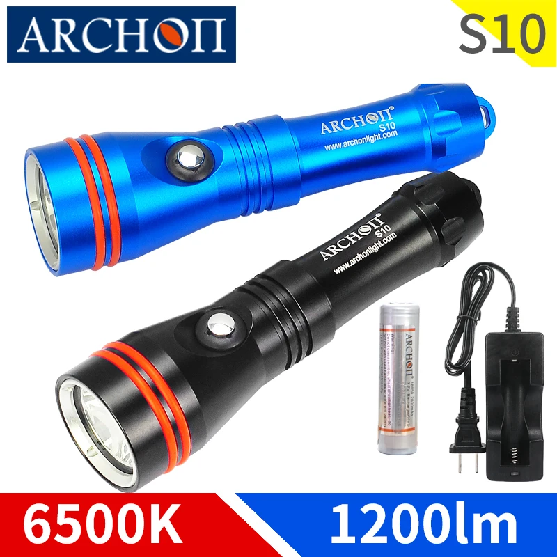 ARCHON S10 6000k 1200lm Дайвинг светильник ing флэш подводный 100 м водонепроницаемый фонарь