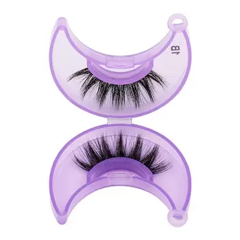 

Moon-Purple False eyelashes Imitation Mink hair Thick Creative Packaging Portable Natural Eyelashes Moon 1 Pair