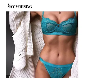 

SAY MORNING Lace Sexy Bra Set Push Up Seamless Lingerie Set Women Transparent Bra Set Mujer Intimates Underwear Sets