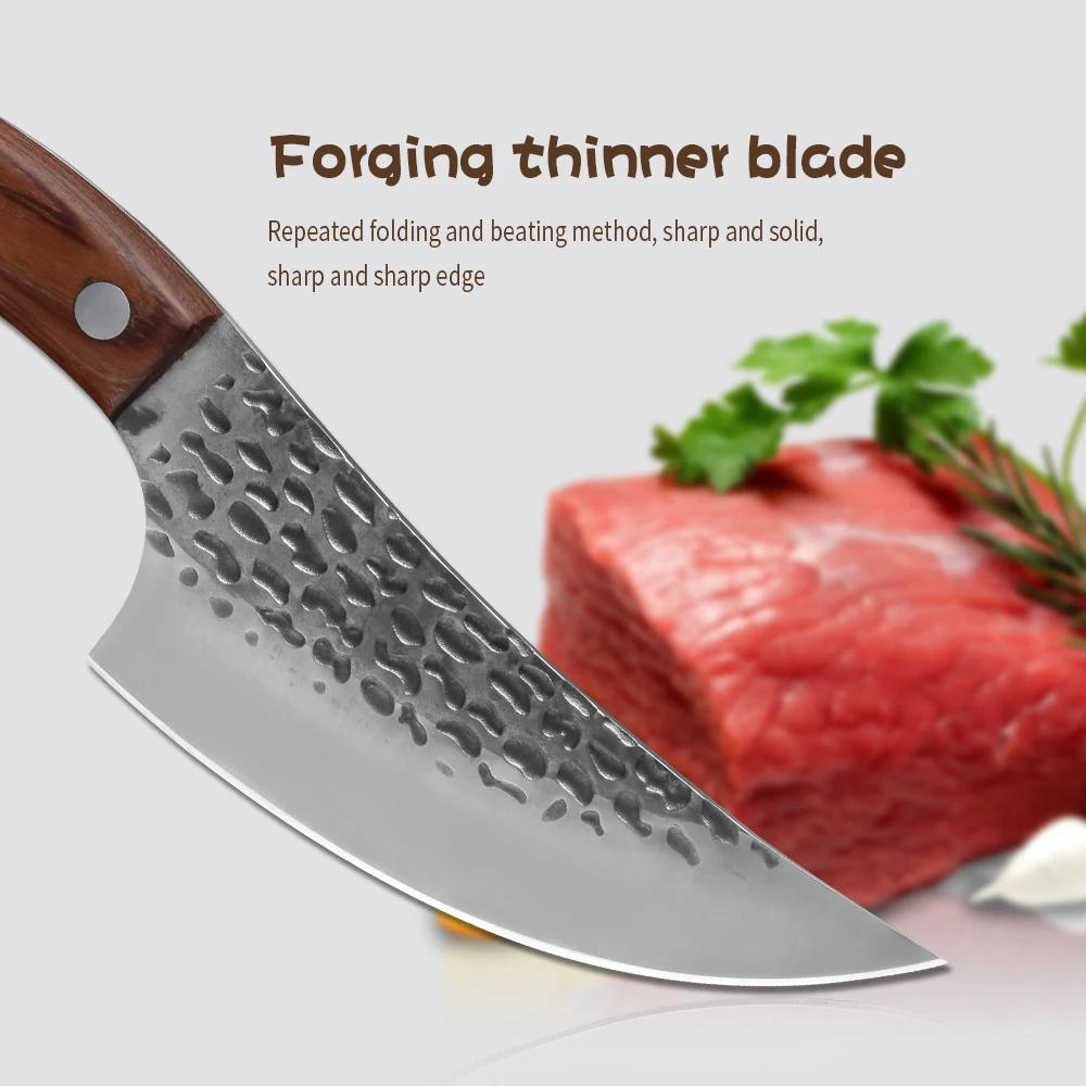 Damaskus ручной работы, кованый нож для мясника, нож для шеф-повара, Кливер с бесплатной кожаной оболочкой, потрошительное лезвие для мяса, походные гаджеты для домашнего приготовления пищи