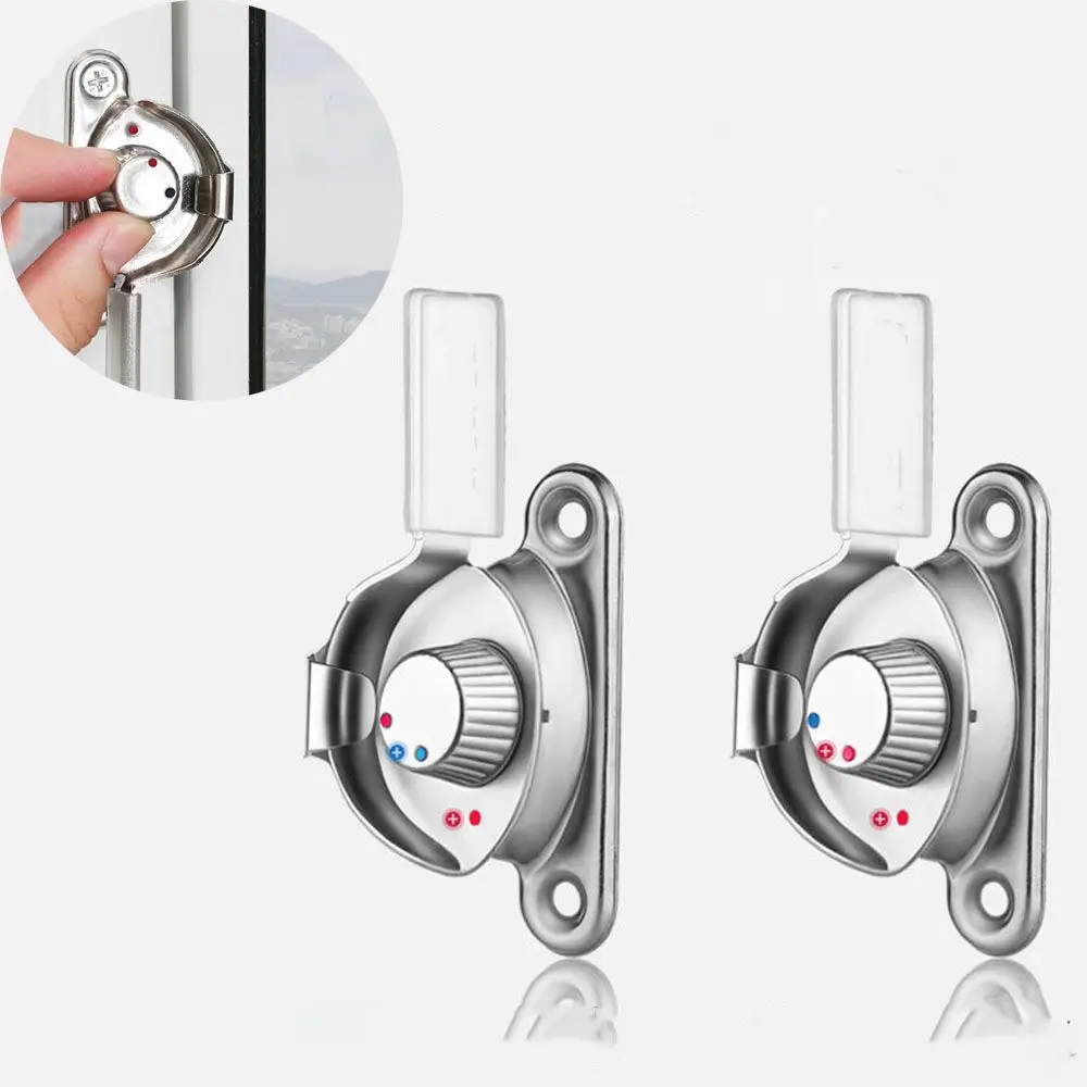Stainless Steel Sliding Door Window Lock Buckle Double-sided Crescent Safety Lock Door Window Hardware Accessories