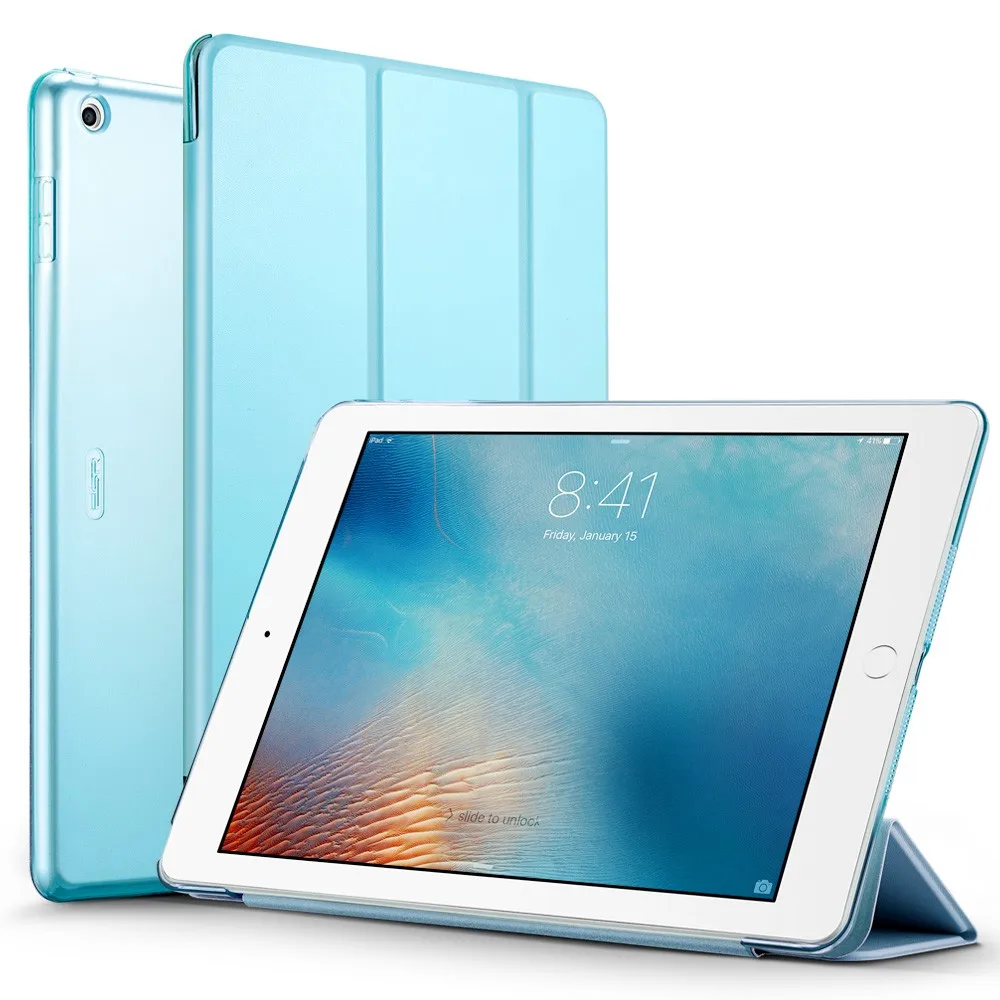 Sky Blue Чехол для iPad 9,7, цветной чехол ESR Yippee из искусственной кожи+ ультратонкий светильник, чехол для задней панели ПК для нового iPad 9,7 - Цвет: Sky Blue