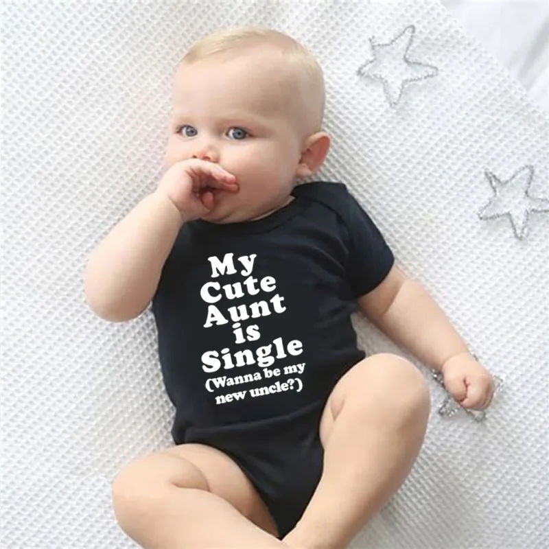 Мой милый Тетя Один Wanna Be My New Uncle летний Забавный хлопковый боди для новорожденных мальчиков и девочек с буквенным принтом, комбинезон, одежда