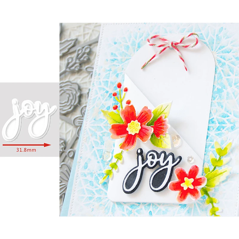 Artistic Elegant JOY Word Christmas Greetings Metal Cutting Dies Scrapbooking Album Paper DIY Cards Crafts New 2019 | Дом и сад