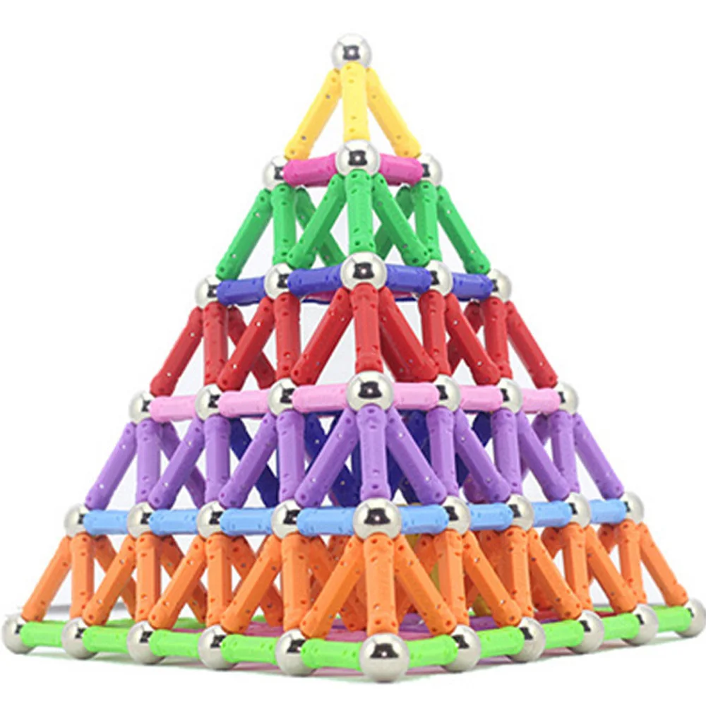 BD 100 шт.-200 шт. магнитные стержни и металлические шары магнитные строительные креативные игрушки DIY дизайнерские Развивающие игрушки для детей Подарки