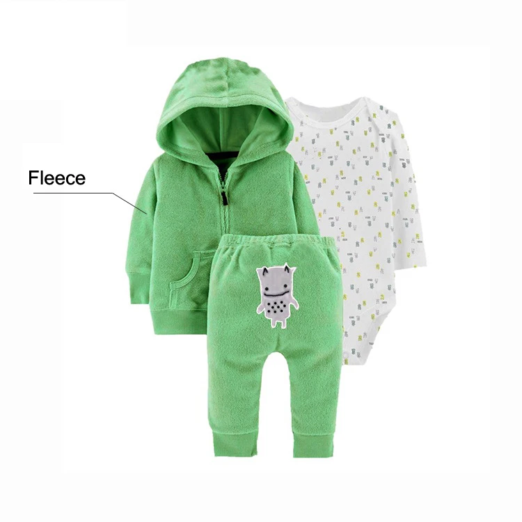 Комплект одежды для новорожденных, г., осенне-зимнее флисовое хлопковое пальто свитер+ штаны+ боди, комплект из 3 предметов, одежда для маленьких мальчиков и девочек, комплекты одежды - Цвет: 2
