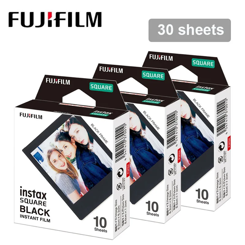 10-50 листов Fujifilm Instax квадратная пленка черный край фото пленка для Fuji Instax SQ 20 10 SQ 6 мгновенная камера SP-3 принтер - Цвет: 30 sheets