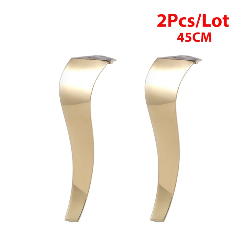Gold 45CM 2 шт блестящая золотая мебель из нержавеющей стали, табурет для чая и кофе для бара, дивана, кресла, ноги 35 см 40 см 45 см, ноги, европейский стиль - Цвет: Gold 45CM