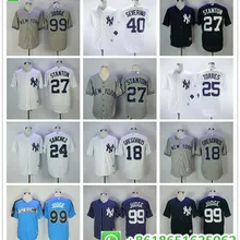 Мужчины Нью-Йорк Аарон Джанкарло Стэнтон Гари Санчез Диди Грегориус Gleyber Torres Jersey camiseta maillot BHR01