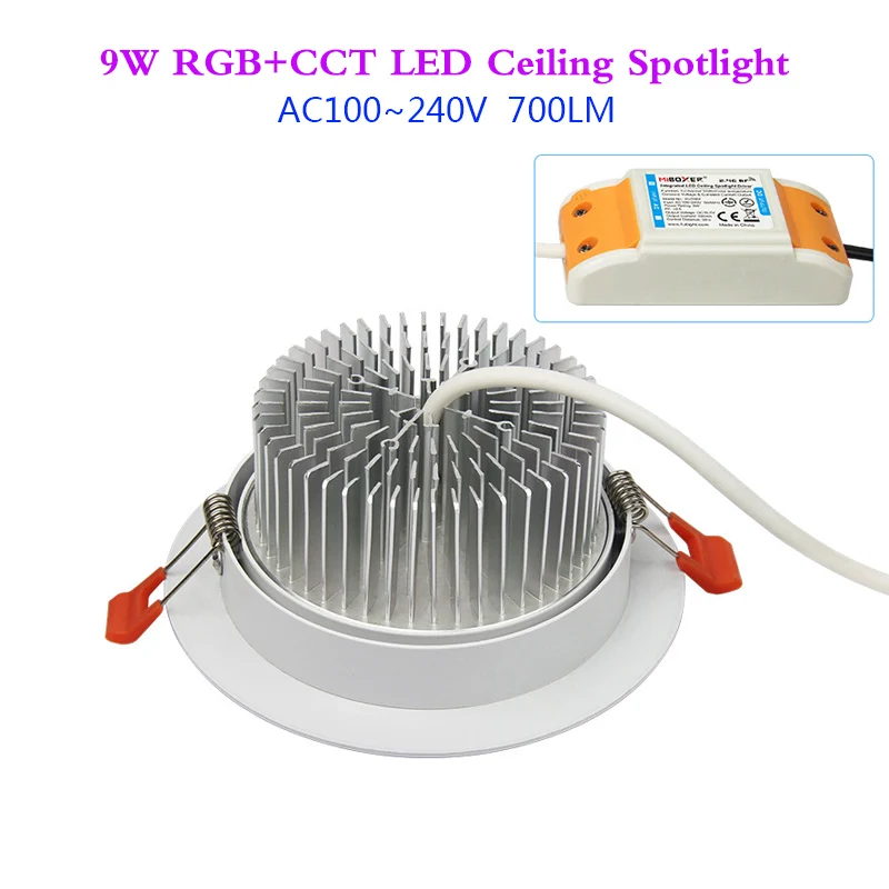 Умный светодиодный потолочный круглый светильник RGB + CCT 220 В переменного тока 9 Вт