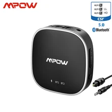 Mpow Bluetooth 5,0 приемник передатчик аудио адаптер Поддержка оптический Toslink/Aux/RCA порт APTX HD/низкая Задержка/APTX для ТВ автомобиля