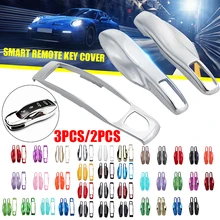 Carro inteligente remoto caso chave fob cobre conjunto escudo para porsche panamera spyder carrera macan boxster cayman cayenne 911 970 981 991