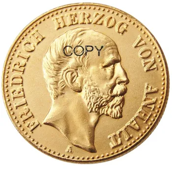 

GERMAN ST. Anhalt-Dessau Friedrich I (1896 1901) 10 mark Gold Plated Copy Coin