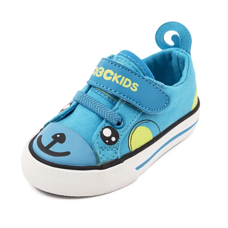 ABCKIDS/Модная парусиновая детская обувь для мальчиков; кроссовки с рисунками животных; дышащая Осенняя повседневная детская обувь на плоской подошве; нескользящая обувь - Цвет: Blue
