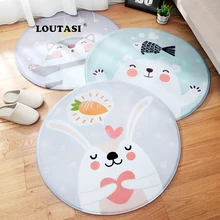 Лутаси мультфильм Печатный круглый ковер для гостиной компьютерный стул ковер детский коврик для игр гардероб ковер домашний декор