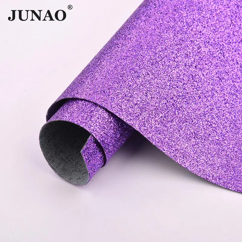 Purple JUNAO 20*34 см цветной глиттер кожзам искусственная кожа ткань ПУ кожа листы для DIY сумка обувь ремесла украшения - Цвет: Purple