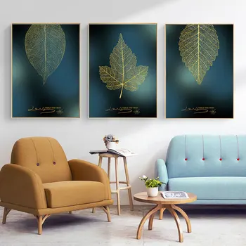 

Golden Maple Leaf Wall Art Canvas Popular Poster Pictures for Living Room Decoration Pictures Morden Decor#20