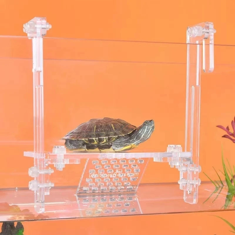 

Plataforma de tortuga de acrílico para acuario, plataforma de escalada de alto nivel de agua, flotante, tipo de pared para Isla