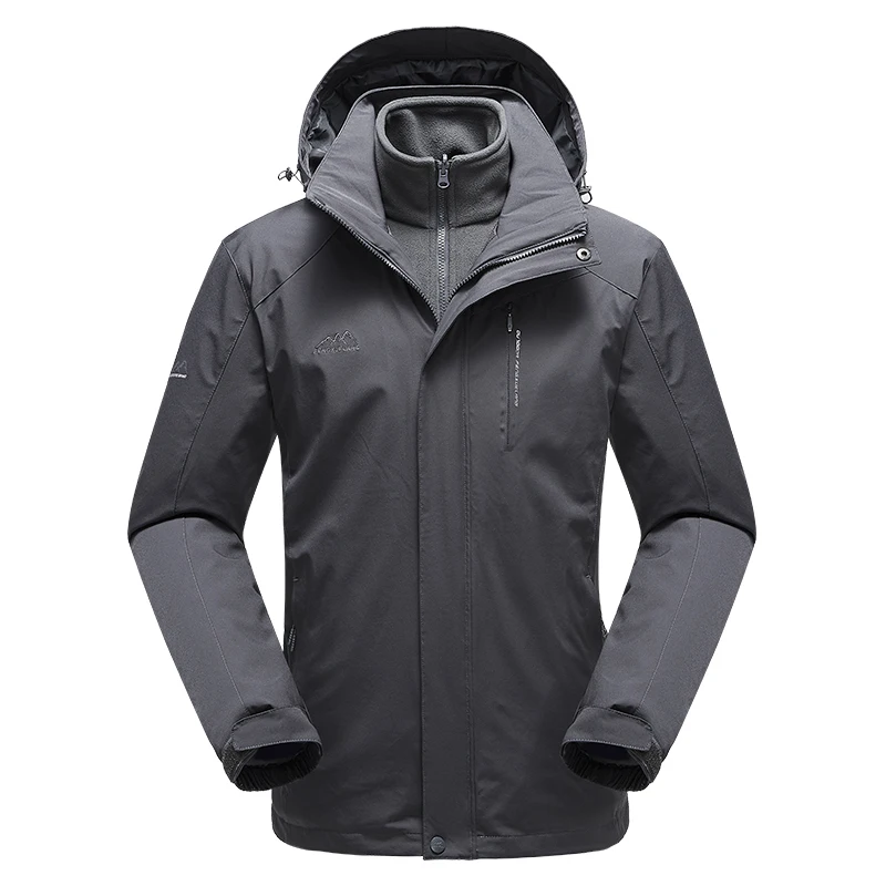 XL-8XL, водонепроницаемая Мужская куртка, софтшелл, ветрозащитная, теплая, флисовая куртка, для прогулок, кемпинга, куртка с капюшоном, женская зимняя куртка куртка с подогревом куртка мужская зимняя - Цвет: Grey Men