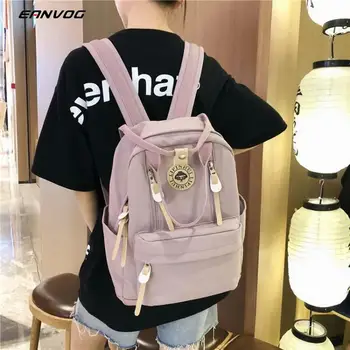

New Fashion Girl School Student Backpack Canvas Large Capacity Middle Travel Bag Waterproof Shoulder Bag Computer Bag