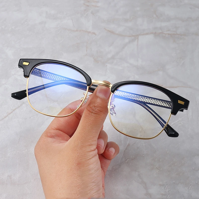 

TR90 Vintage Transparent Half Rim Glasses Frame Women Men Blue Light Blocking Glasses Optical Eyeglasses Frames Clear Eyewear