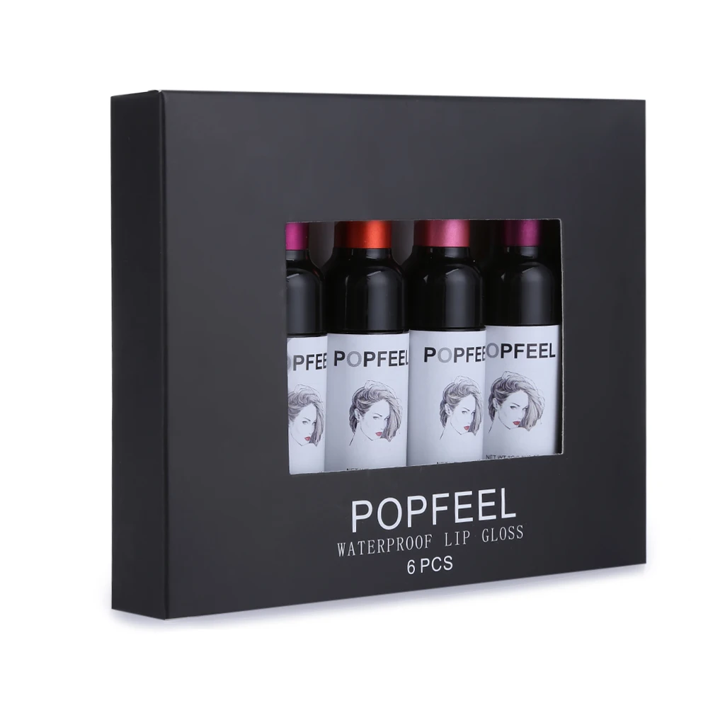 POPFEEL винная чашка матовый блеск для губ антипригарная чашка губная помада водонепроницаемый стойкий бархатный блеск для губ сексуальная Губная помада макияж 8 г