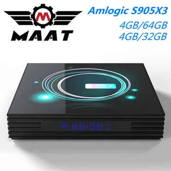 

MAAT Amlogic S905X3 Smart Android 9.0 4G 32G 64G TV Box A95X F3 Slim Quad Core 8K Dual Wifi Youtube H.265 Bluetooth Set Top Box