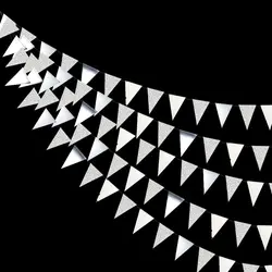 Rose Gold Triangle Garland for Celebrations and Decor (Glitter Silver 1Pc)