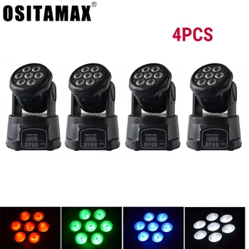 

7x10w RGBW 4IN1 Moving Head Disco Light Wash DMX512 LED Stage Light Party DJ Lighting Lamp Strobe Beam Par Music Party Lights
