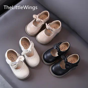 

Autumn 2020 new children's shoes Korean genuine leather bowknot soft bottom girls princess shoes 1-3-6 -9 years old