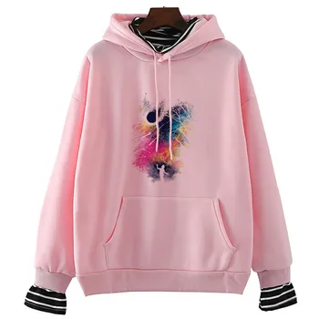 

Abstract Art Harajuku Fun Long-Sleeved Sweatshirt Chic Large Size Loose Chic Casual Female Sweatshirt