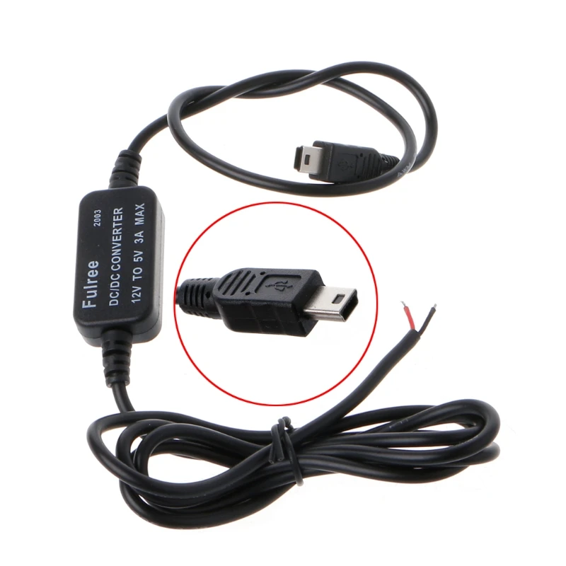 

Car Charger Mini USB Output 12V to 5V 3A Power Supply Converter For PDA DVR Camcorder U1JF