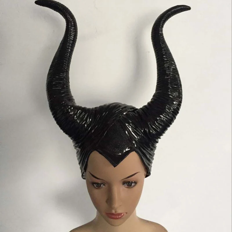 Maleficent рога косплей маска головные уборы Черная Королева шлем головной убор Хэллоуин маскарадные реквизиты для вечеринки YL352