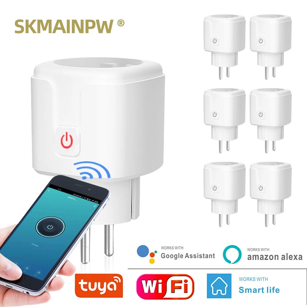 Умная розетка Skmainpw с голосовым управлением таймером для ЕС Великобритании Wi-Fi